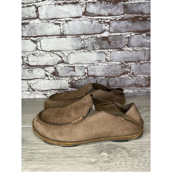 OluKai Moloa Brown Toffee Leather Slip On Loafers Casual Shoes Men Sz 9M US/42EU main image 7